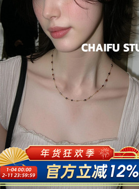 波西米亚风彩色串珠项链