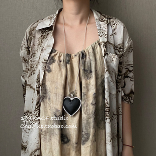 项链复古个性 柴夫工作室 朋克金属拉丝长款 美式 街头嘻哈项链 X505