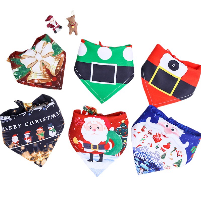 猫咪狗狗三角口水巾圣诞