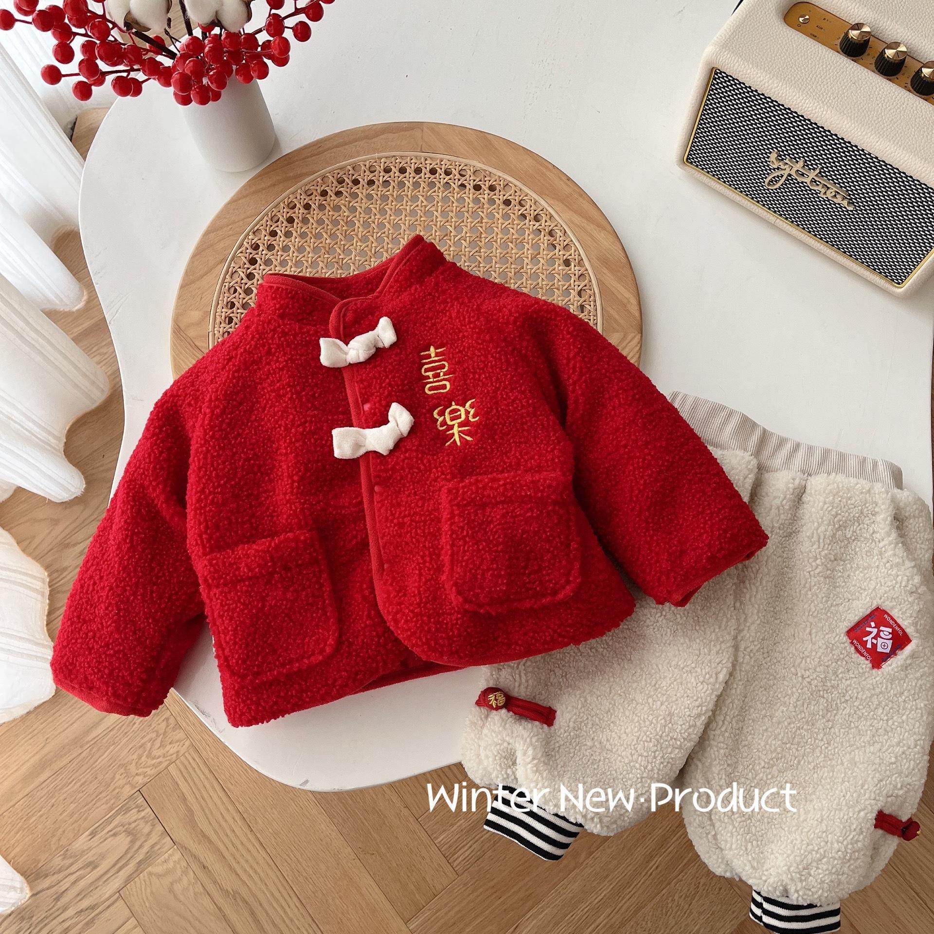 儿童夹棉拜年服0-5岁冬季男童复古加厚外套宝宝保暖过年衣服AY224