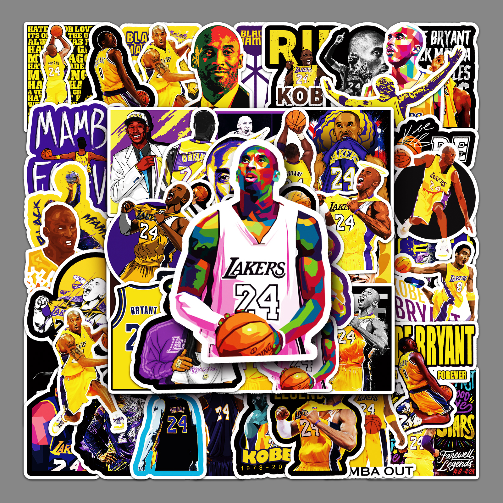 51张篮球明星科比卡通贴纸行李箱