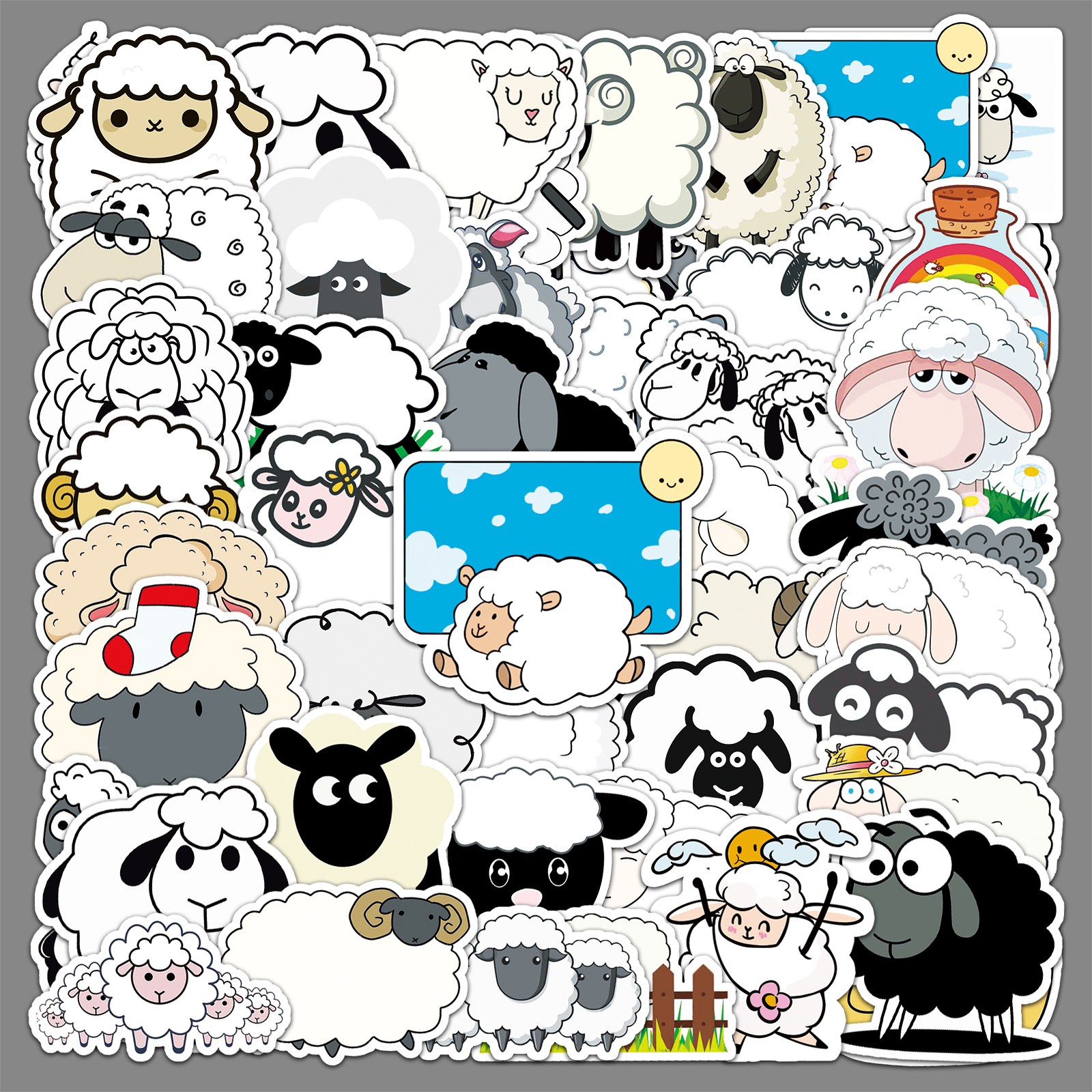 50张小羊动物行李箱贴纸涂鸦