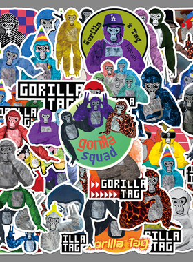 50张Gorilla Tag贴纸VR游戏周边Monke大猩猩装饰防水吉他电脑贴纸