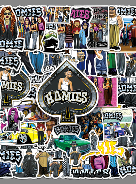 50张homies平板吉他旅行箱PVC防水创意潮玩卡通潮流不干胶DIY贴纸