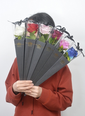 仿真玫瑰花礼盒妇女节婚庆礼物教师节母亲节情人节假花七夕节花束