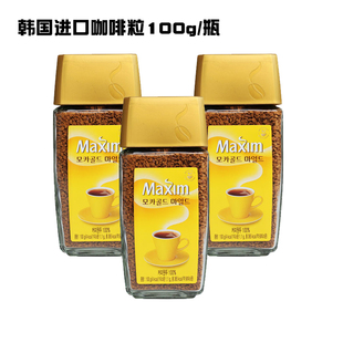 黄麦馨纯咖啡粉100g韩国摩卡原味阿拉比卡黑咖啡无添加蔗糖瓶装