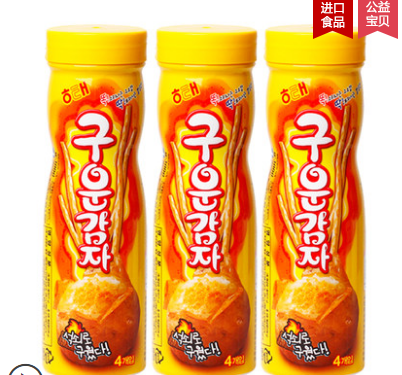 韩国海太非油炸碳烤薯棒办公室休闲膨化零食品108克*3 新包装