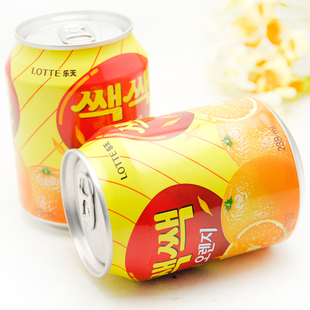 韩国进口饮料乐天粒粒橙汁238ml 夏日果味桔子果汁饮品 橘子汁橙C