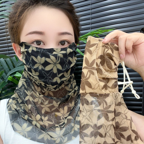 加长枫叶冰丝防晒护颈透气面罩