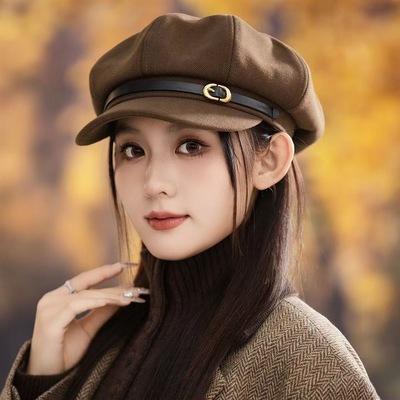 秋冬季新款八角帽保暖帽