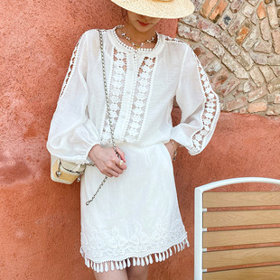 2026春季白色南法女装法式衬衫长袖深圳南油名媛小香风衬衣女春装