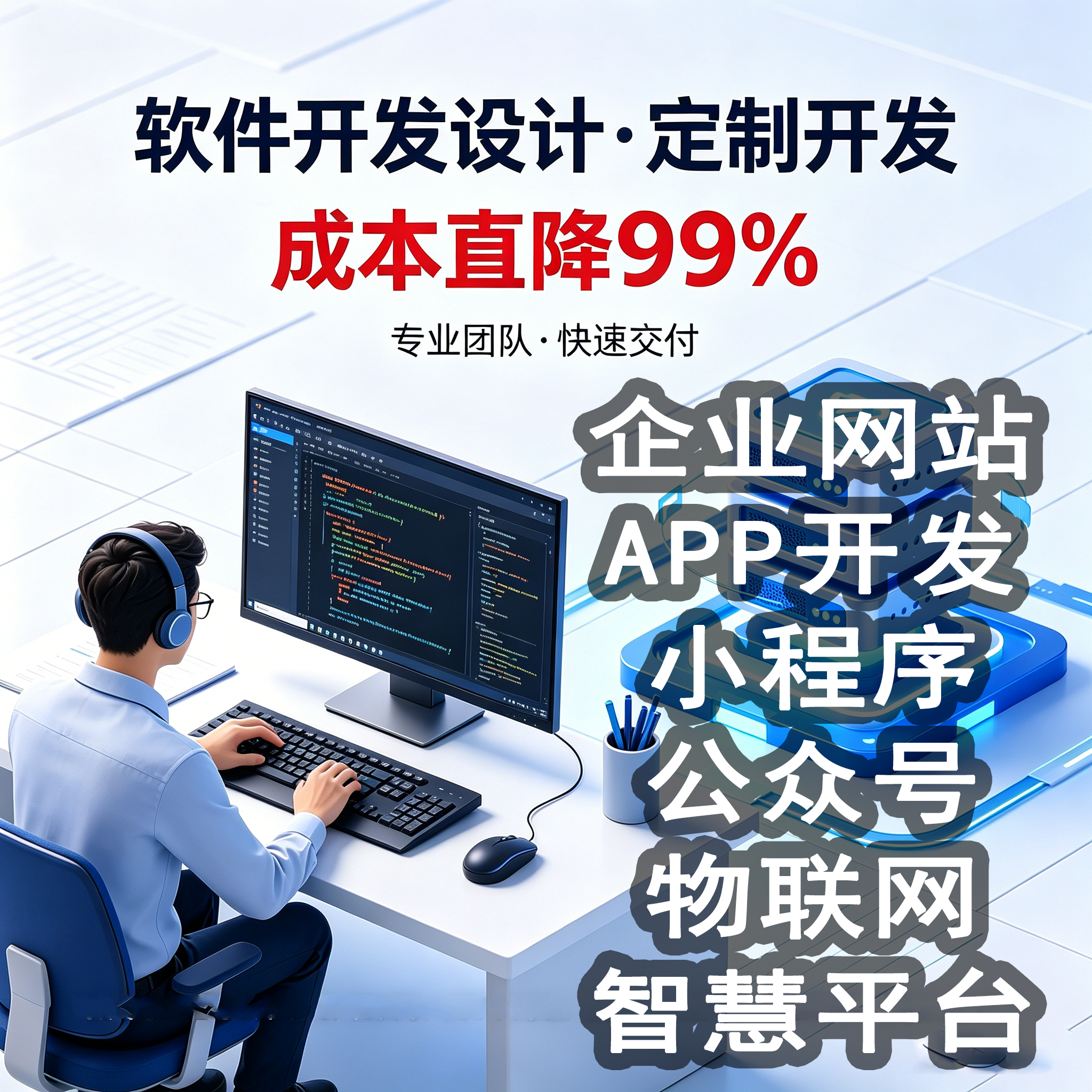 软件设计开发服务制作开发高效成本效率APP网站小程序公众号定制