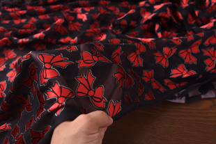 柔软垂感真丝烂花绡面料1.4米宽特价 一米蝴蝶结烂花面料 69元