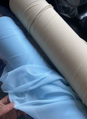 日本进口蓝色真丝粘衬110门副8.9元每米30D