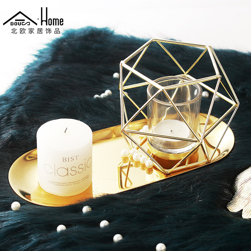 INS欧式铁艺烛台北欧玻璃香薰蜡烛杯浪漫西晚餐复古餐桌创意摆件|ruв категории Домашний быт, свеча/подсвечник, подсвечник - от Buy2taobao.com для оказания профессиональной услуги покупки агента Taobao