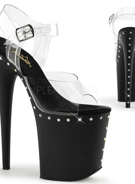 防水台超高跟20CM 镶钻钢管舞鞋夜店演出高跟鞋 Pleaser 进口包邮