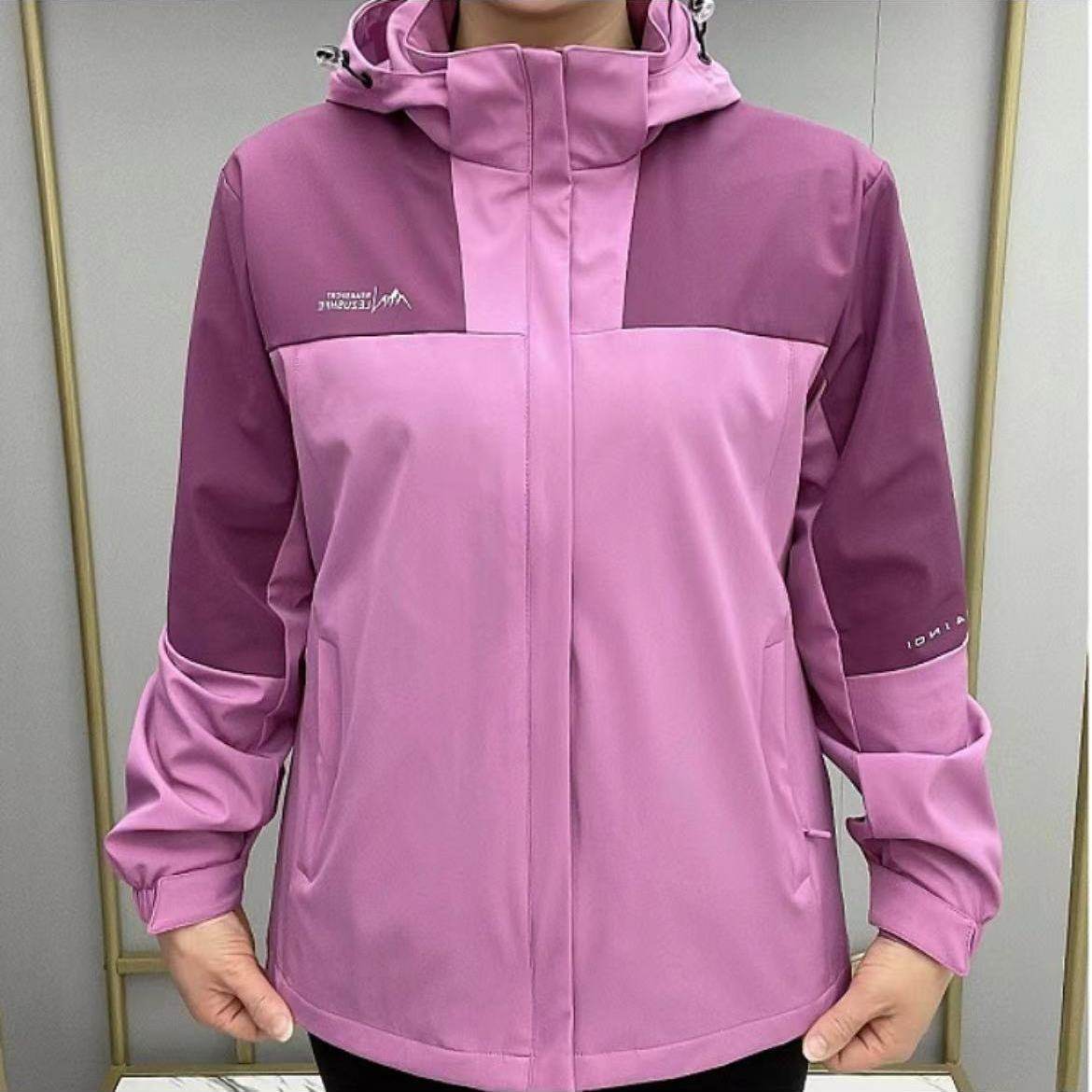 夏季女士薄款冲锋衣外套户外防风运动服休闲透气上衣中老年短外套