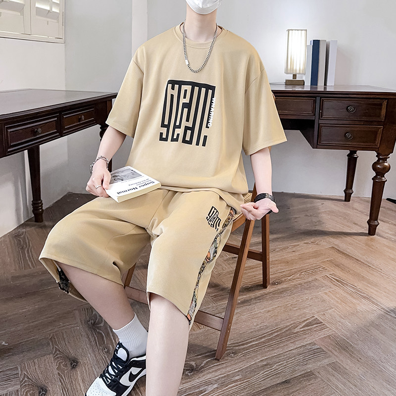 可外穿夏季冰丝男童睡衣青少年男薄款家居服男大童短袖套装空调服