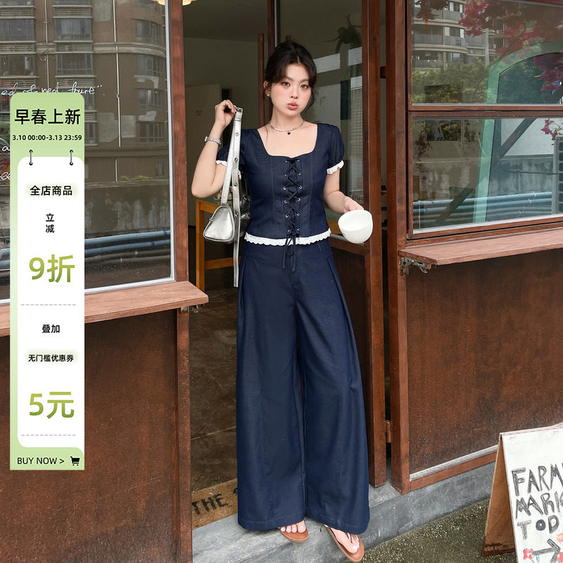 夏装女装2026新款减龄洋气休闲时尚套装胖mm大码超好看精致两件套