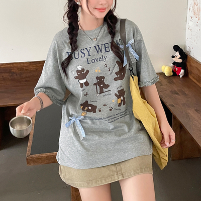 2025夏季新款女装超好看独特漂亮短袖t恤大码胖mm韩系设计感上衣