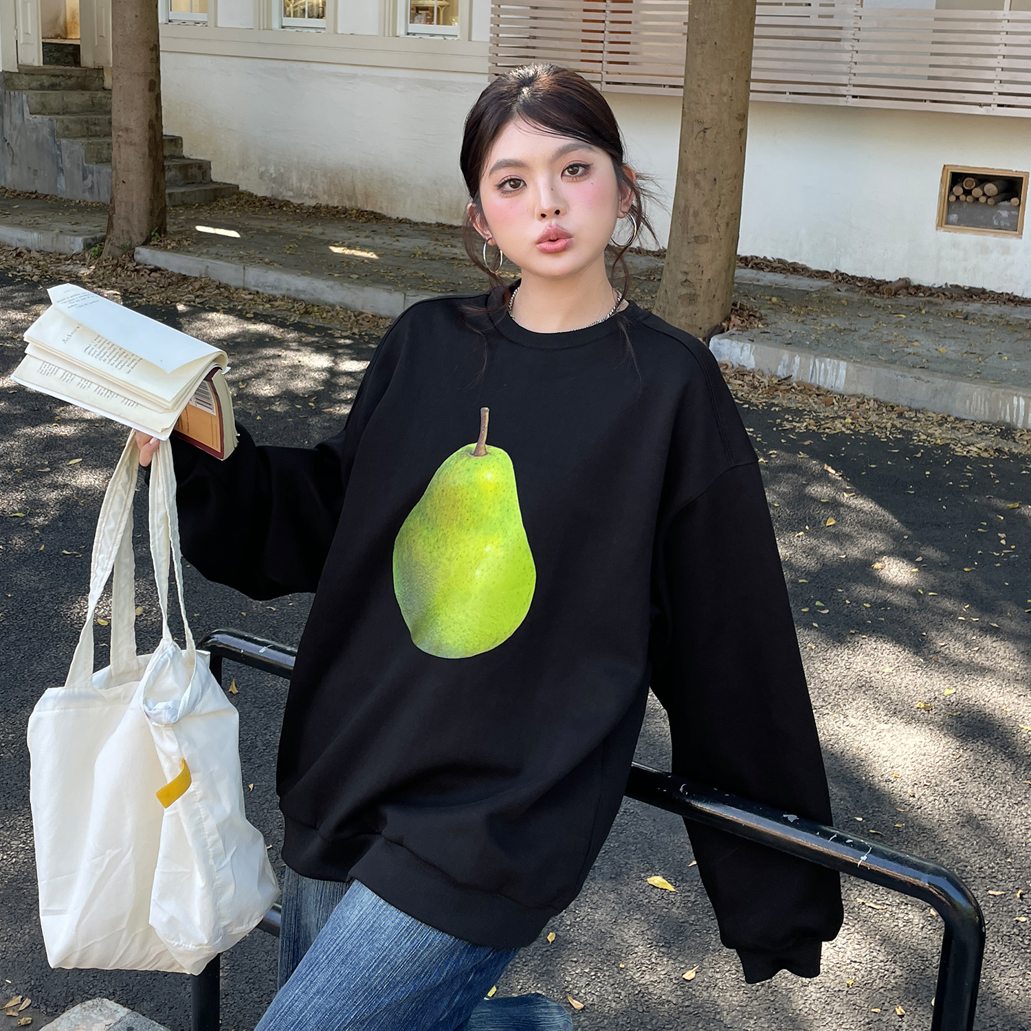 小草宽松定制高级小众不撞衫卫衣特大码女装胖mm中长款洋气上衣秋