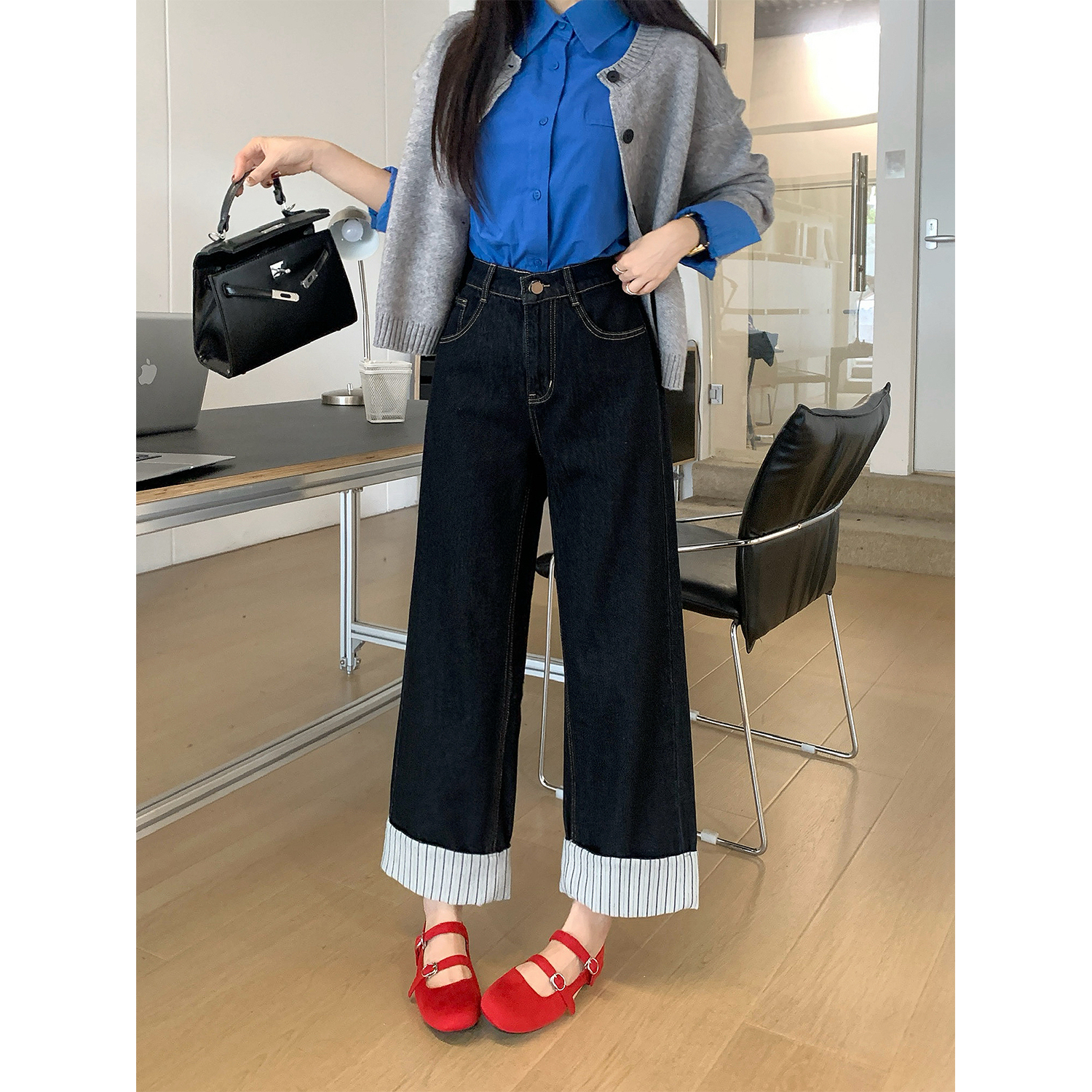 早秋高腰巨显瘦九分直筒牛仔裤大码女装2025新款版型超好看的裤子