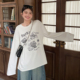 早秋胖mm大码 长袖 女装 炸街独特漂亮t恤上衣宽松百搭巨显瘦打底衫