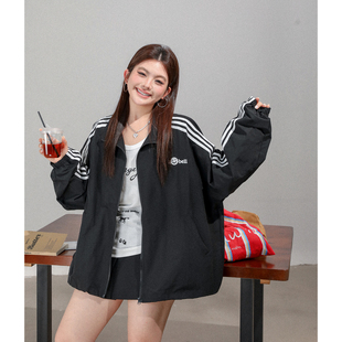 春季 女装 减龄漂亮洋气外套胖mm韩系慵懒风chic薄款 冲锋衣上衣 大码