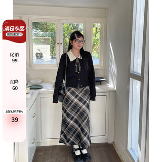韩系氛围感穿搭毛衣套装裙两件套秋冬高级感大码胖mm女显瘦半身裙