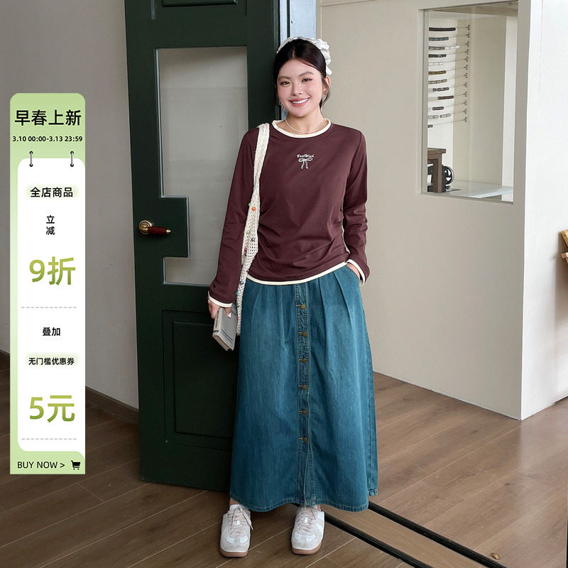 大码女装2025新款夏日巨好看a字半身裙胖mm梨型身材遮胯显瘦裙子