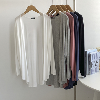 春夏款宽松舞蹈服开衫现代舞练功服上衣中长款基训服外套系腰遮臀