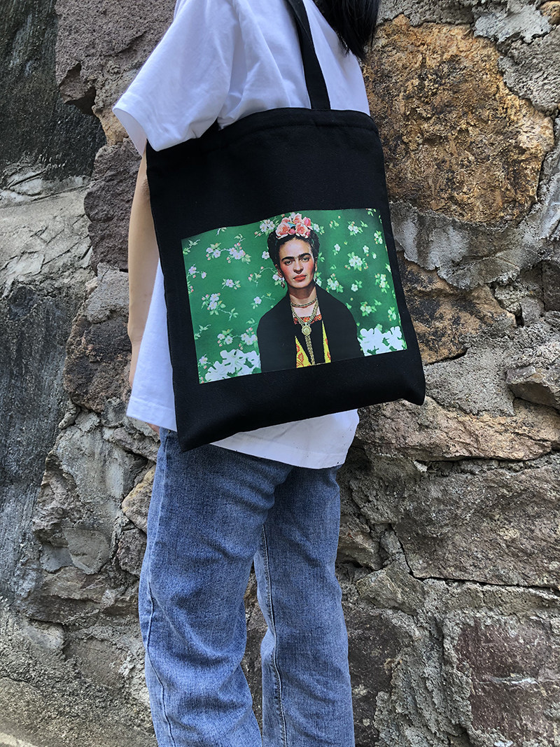 一布*Frida Kahlo弗里达卡罗油画西班牙复古单肩帆布包