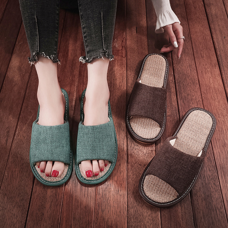 韩版夏季情侣亚麻凉拖鞋女防滑静音软底男款居家棉麻布艺透气拖鞋
