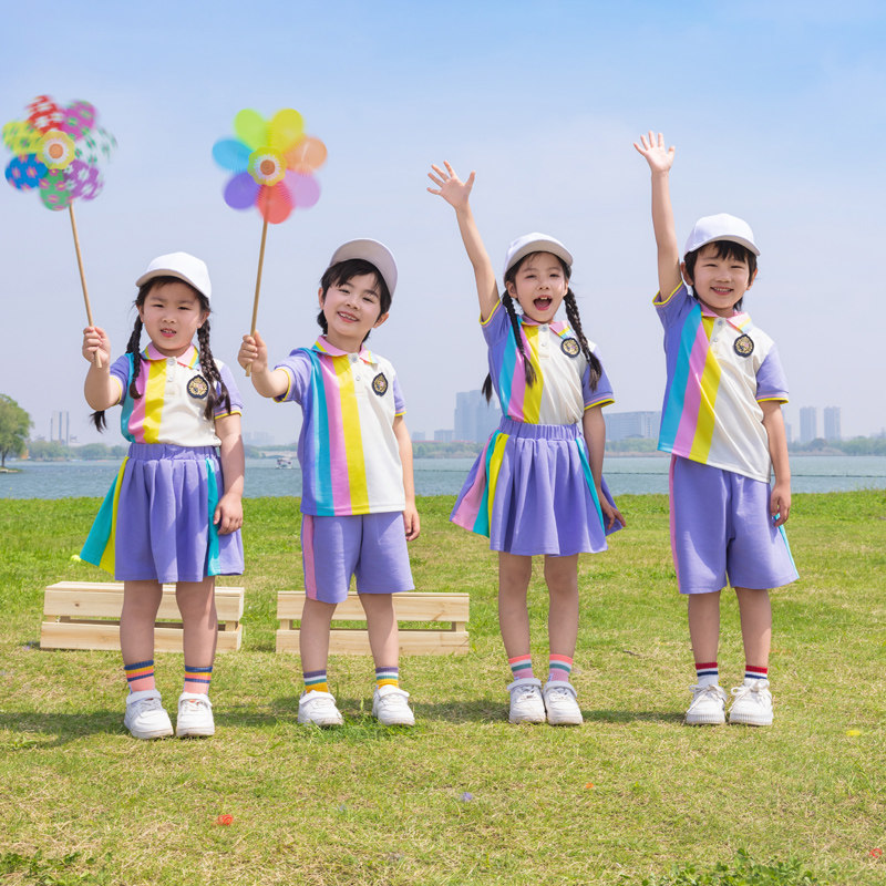 幼儿园园服夏季儿童班服运动装小学生校服夏装毕业服学院风套装棉