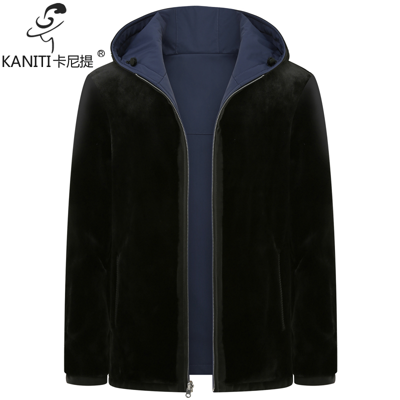 双面穿貂绒袖里皮草大衣