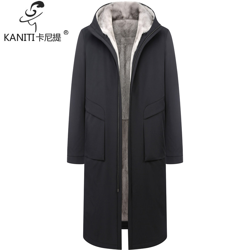 加长内胆袖内加貂可脱卸进口灰貂