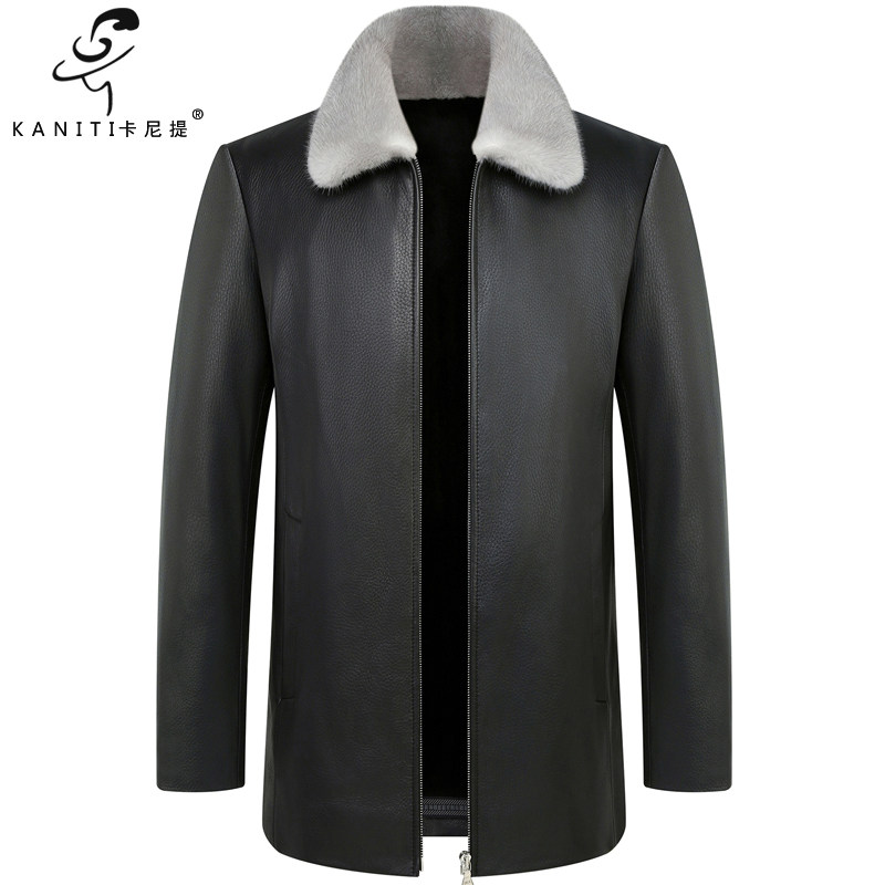卡尼提鹿皮皮衣进口水貂内胆