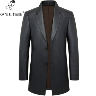 单皮外套精品男装 休闲商务修身 领男士 新西兰鹿皮真皮皮衣外套西装