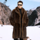 水貂真皮草大衣西装 卡尼提高品质抽刀工艺俄罗斯紫貂男装 中长款 领