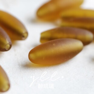 手工琉璃外贸珠磨砂半透明diy原材料散珠