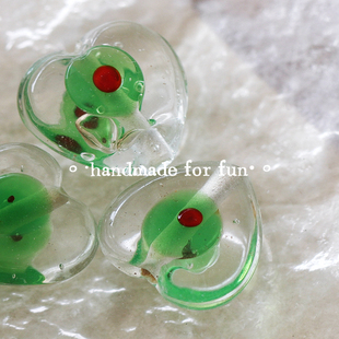 苹果甜心.西亚diy配件小爱心进口琉璃原材料手链项链耳环散珠