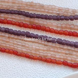 哑光彩色线条手绘西亚进口楼兰琉璃小米珠diy原材料进口散珠E