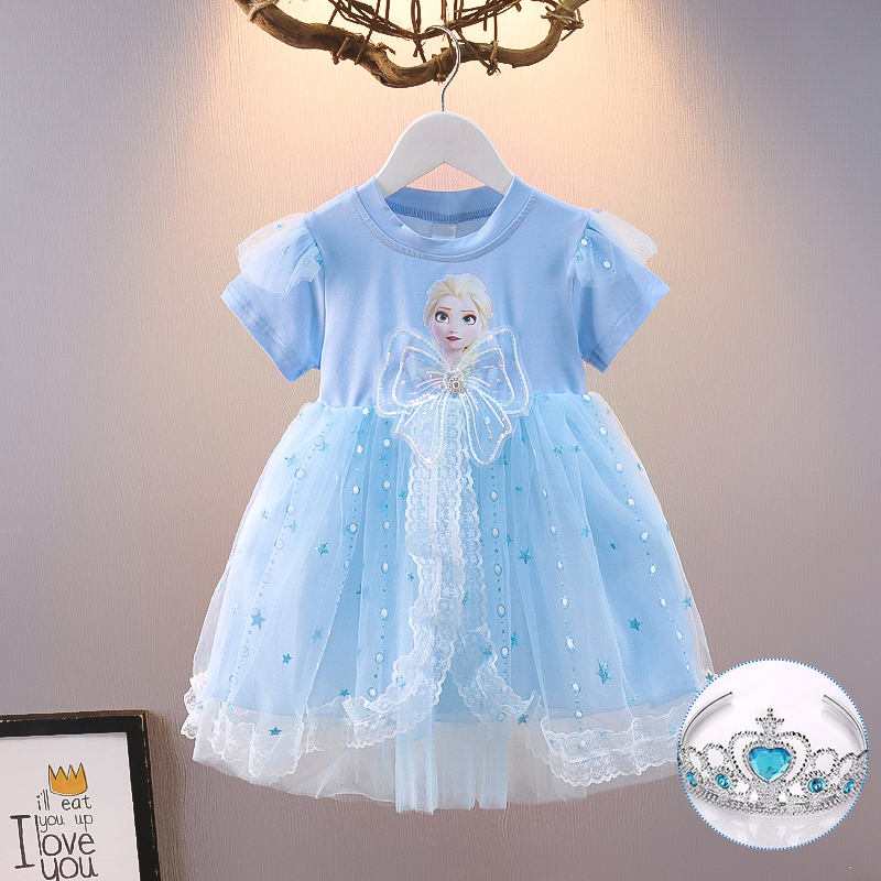 女童短袖韩版夏季爱莎裙