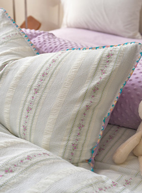 紫色毛球款~小碎花棉加绒AB版秋冬保暖3少女心四件套1.5/1.8米床