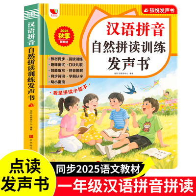 汉语拼音自然拼读训练发声书会说话的早教有声点读机儿童学习声母韵母字母表神器幼儿园幼小衔接一年级专项训练挂图墙贴初学者启蒙