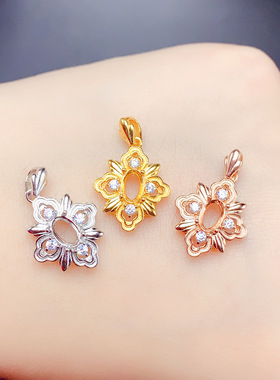 伯利尔925银三色吊坠4x6m