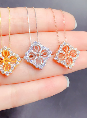 DIY时尚3x4m百搭水滴形气质925银