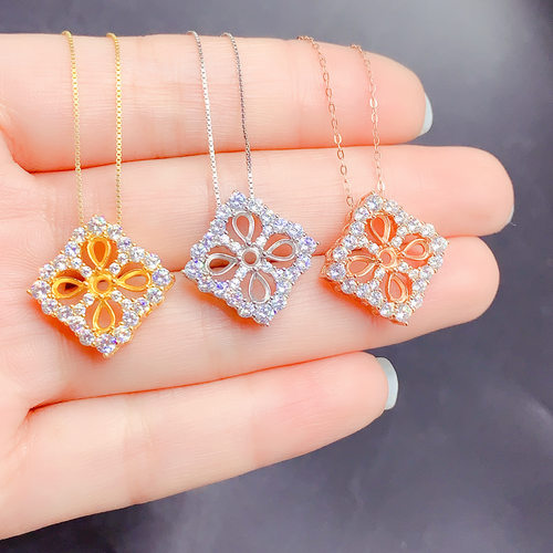 DIY时尚3x4m百搭水滴形气质925银