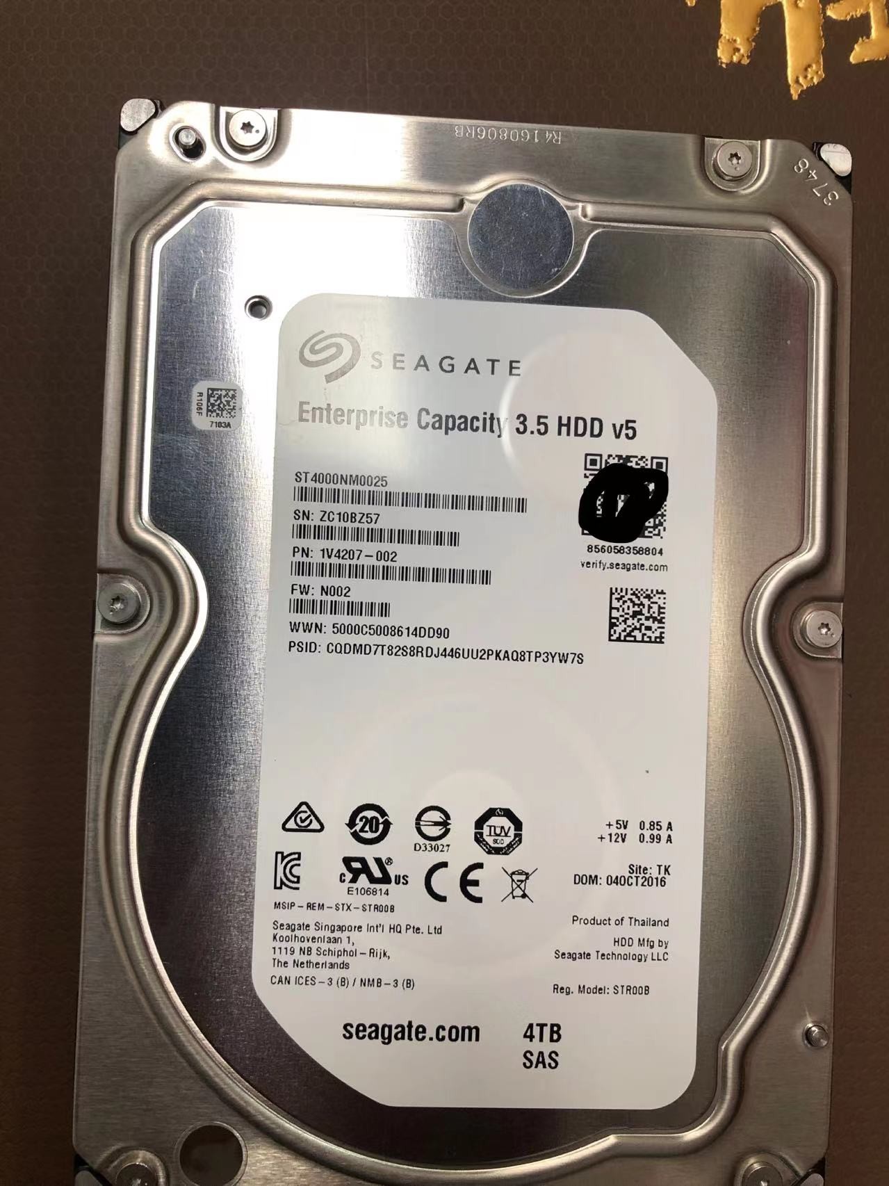 希捷4tb服务器硬盘12gb SAS ST4000NM0025戴尔128M 3.5寸4t