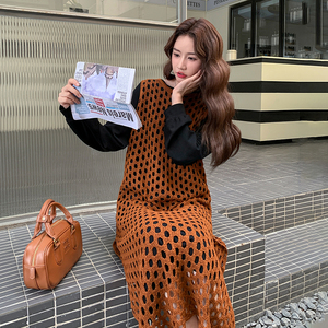 法式减龄罩衫针织连衣裙套装女秋季2025新款小个子超火显瘦两件套图片